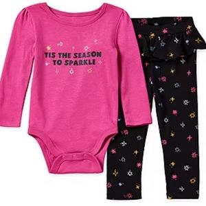 Okie Dokie Baby Girls 2-pc. Bodysuit Set